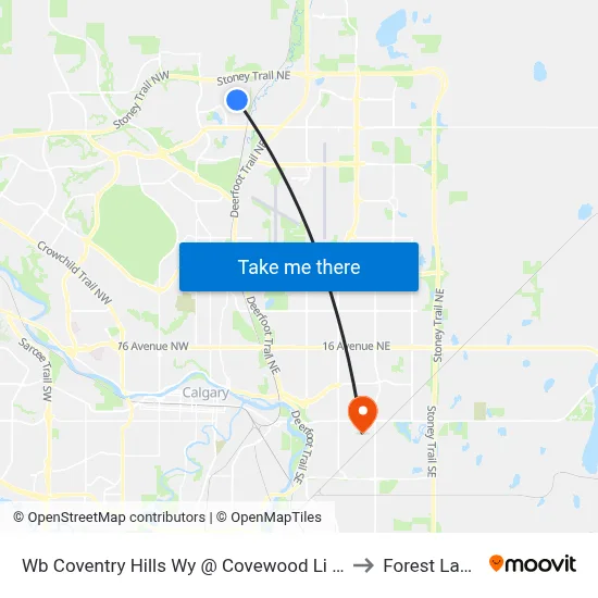 Wb Coventry Hills Wy @ Covewood Li NE to Forest Lawn map