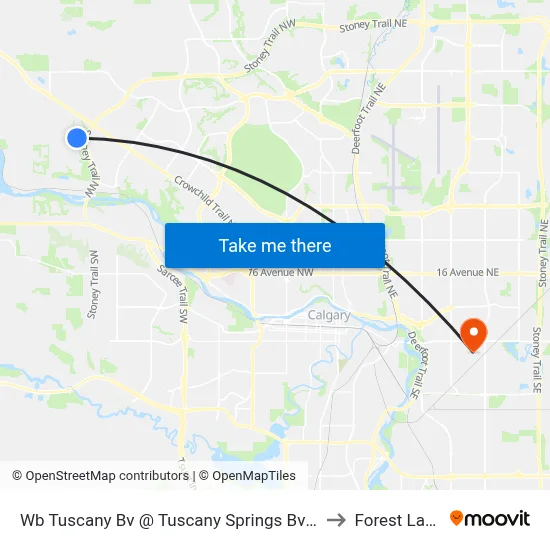 Wb Tuscany Bv @ Tuscany Springs Bv NW to Forest Lawn map