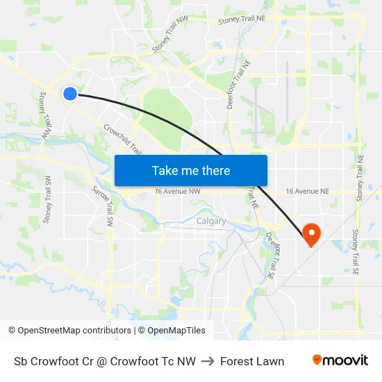 Sb  Crowfoot Cr @  Crowfoot Tc NW to Forest Lawn map