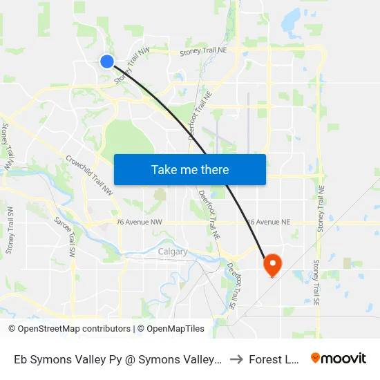 Eb Symons Valley Py @ Symons Valley Rd NW to Forest Lawn map