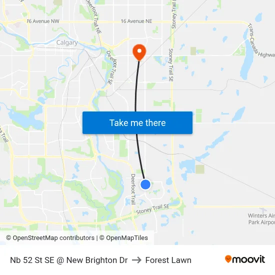 Nb 52 St SE @ New Brighton Dr to Forest Lawn map