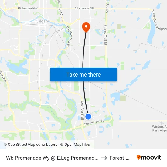 Wb Promenade Wy @ E.Leg Promenade Pa SE to Forest Lawn map