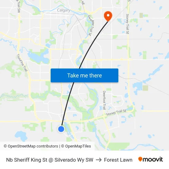 Nb Sheriff King St @ Silverado Wy SW to Forest Lawn map