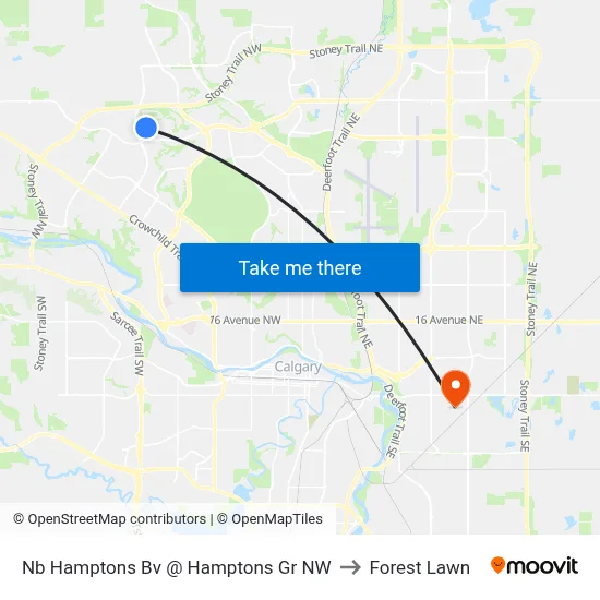 Nb Hamptons Bv @ Hamptons Gr NW to Forest Lawn map
