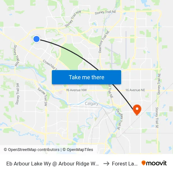 Eb Arbour Lake Wy @ Arbour Ridge Wy NW to Forest Lawn map