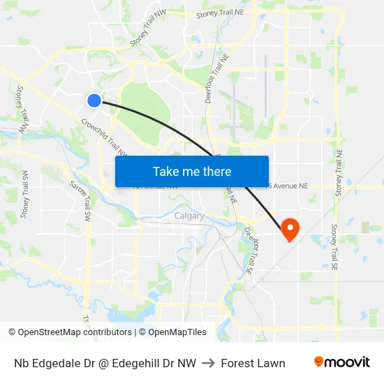 Nb Edgedale Dr @ Edegehill Dr NW to Forest Lawn map