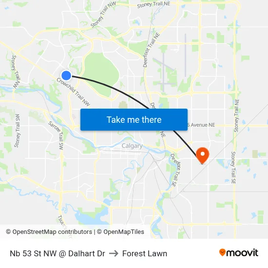 Nb 53 St NW @ Dalhart Dr to Forest Lawn map