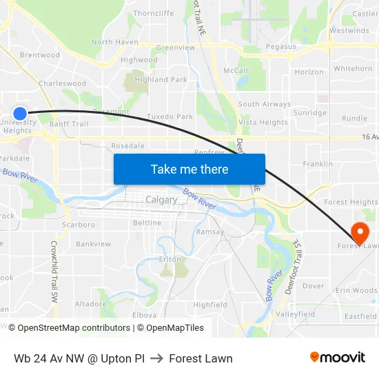 Wb 24 Av NW @ Upton Pl to Forest Lawn map