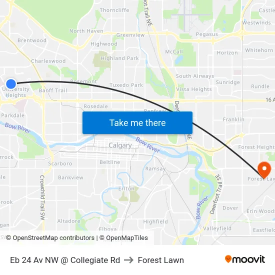 Eb 24 Av NW @ Collegiate Rd to Forest Lawn map