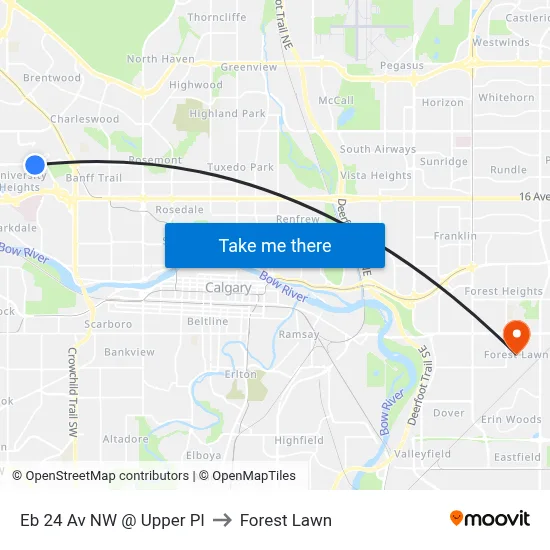 Eb 24 Av NW @ Upper Pl to Forest Lawn map