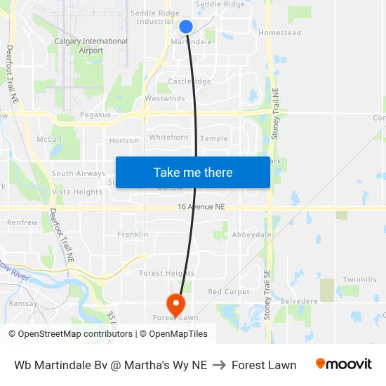 Wb Martindale Bv @ Martha's Wy NE to Forest Lawn map