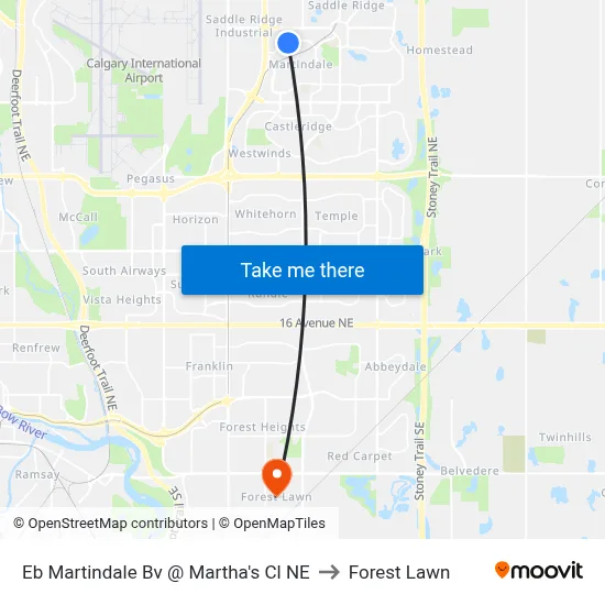 Eb Martindale Bv @ Martha's Cl NE to Forest Lawn map