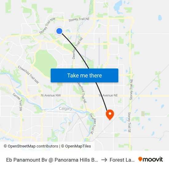 Eb Panamount Bv @ Panorama Hills Bv NW to Forest Lawn map