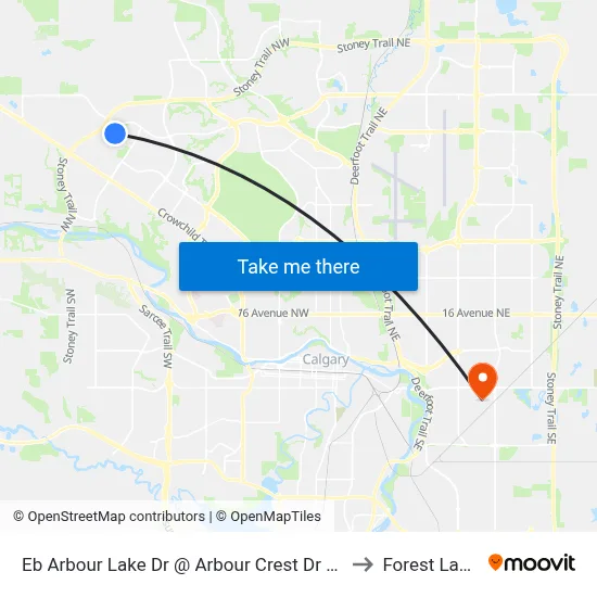 Eb Arbour Lake Dr @ Arbour Crest Dr NW to Forest Lawn map
