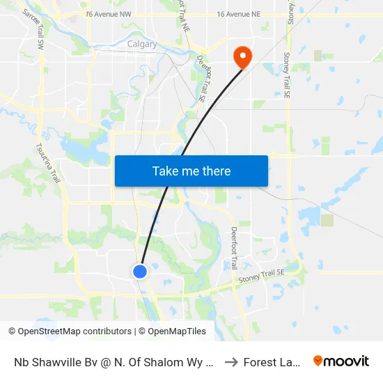 Nb Shawville Bv @ N. Of Shalom Wy SE to Forest Lawn map