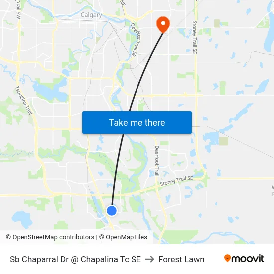 Sb Chaparral Dr @ Chapalina Tc SE to Forest Lawn map
