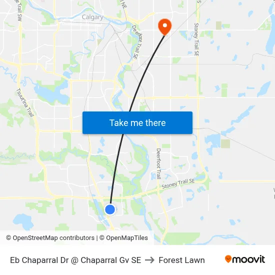 Eb Chaparral Dr @ Chaparral Gv SE to Forest Lawn map
