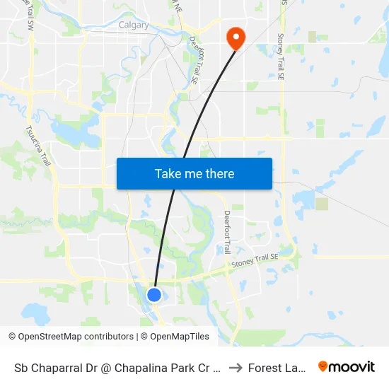 Sb Chaparral Dr @ Chapalina Park Cr SE to Forest Lawn map