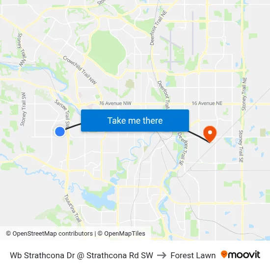 Wb Strathcona Dr @ Strathcona Rd SW to Forest Lawn map