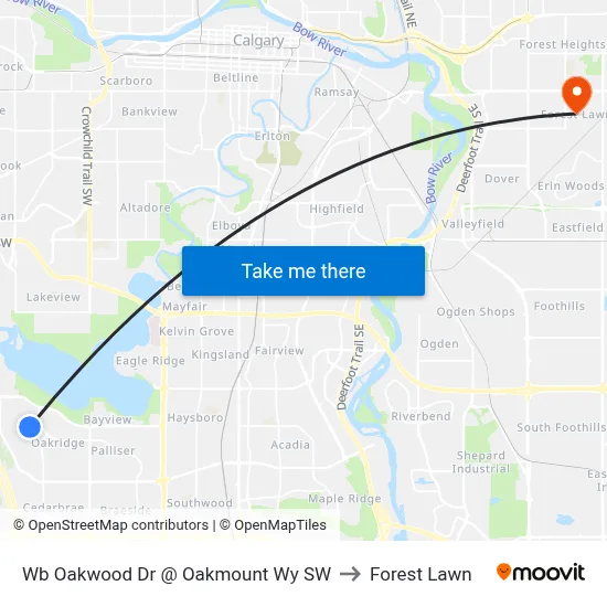 Wb Oakwood Dr @ Oakmount Wy SW to Forest Lawn map