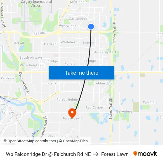 Wb Falconridge Dr @ Falchurch Rd NE to Forest Lawn map