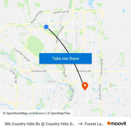 Wb Country Hills Bv @ Country Hills Dr NW to Forest Lawn map