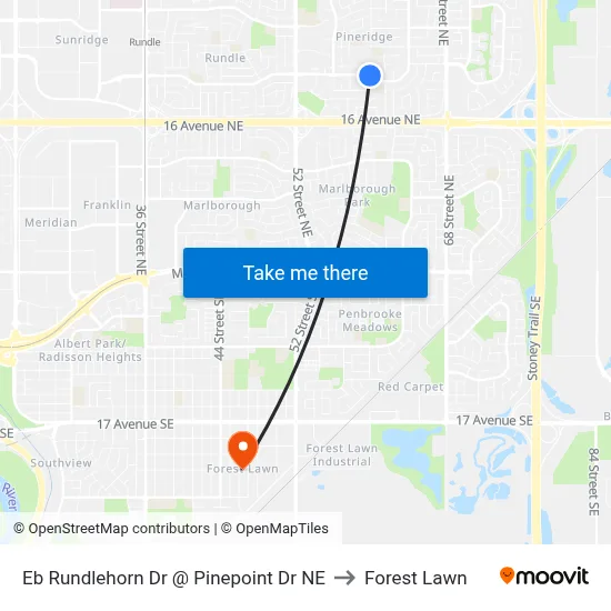 Eb Rundlehorn Dr @ Pinepoint Dr NE to Forest Lawn map