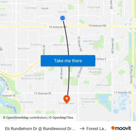 Eb Rundlehorn Dr @ Rundlewood Dr NE to Forest Lawn map