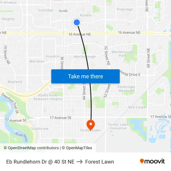 Eb Rundlehorn Dr @ 40 St NE to Forest Lawn map