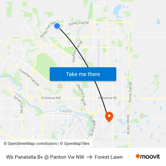 Wb Panatella Bv @ Panton Vw NW to Forest Lawn map