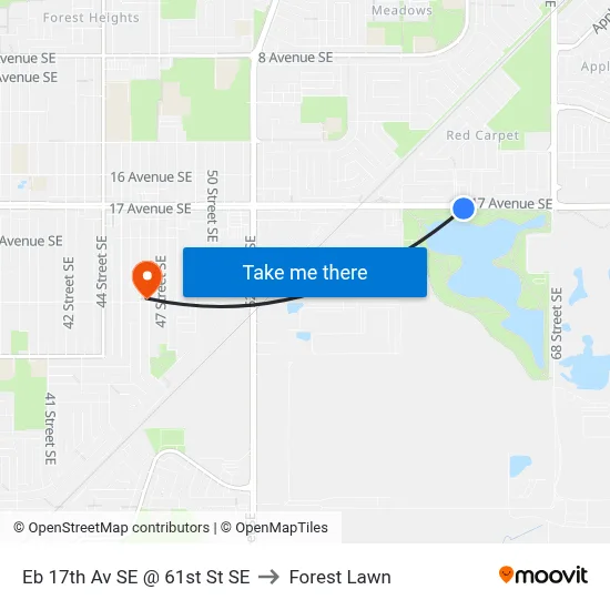 Eb 17th Av SE @ 61st St SE to Forest Lawn map