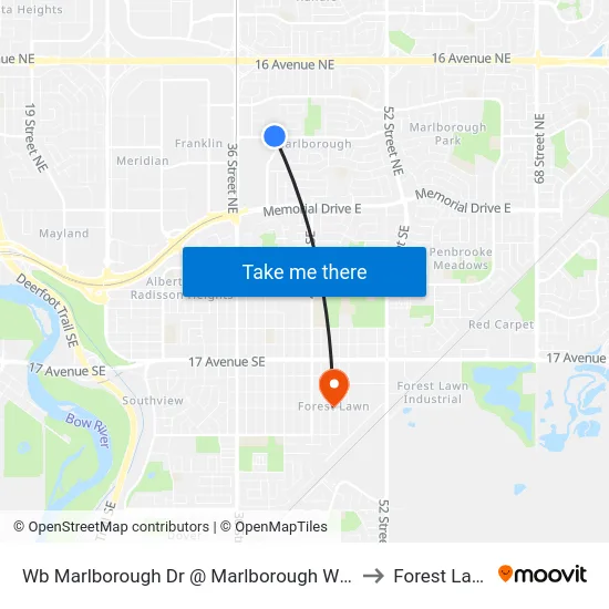 Wb Marlborough Dr @ Marlborough Wy NE to Forest Lawn map