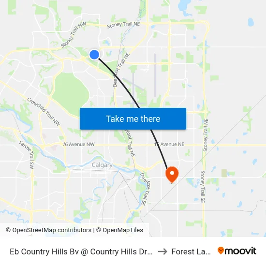 Eb Country Hills Bv @ Country Hills Dr NW to Forest Lawn map