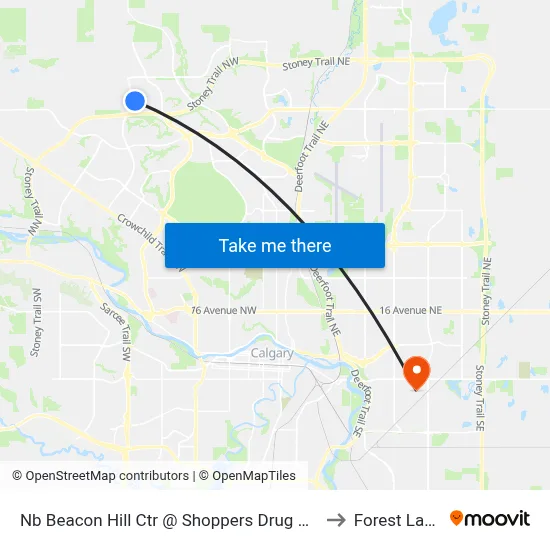 Nb Beacon Hill Ctr @ Shoppers Drug Mart to Forest Lawn map