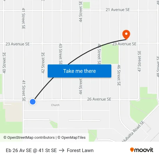 Eb 26 Av SE @ 41 St SE to Forest Lawn map