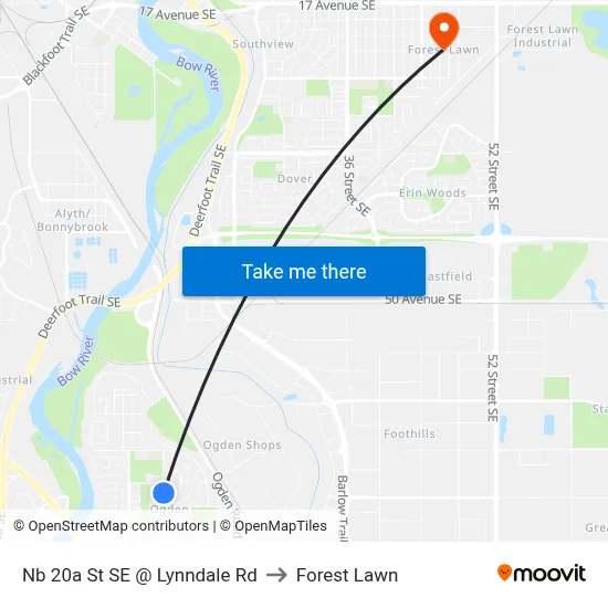 Nb 20a St SE @ Lynndale Rd to Forest Lawn map