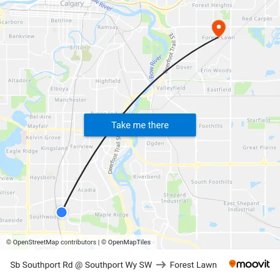 Sb Southport Rd @ Southport Wy SW to Forest Lawn map