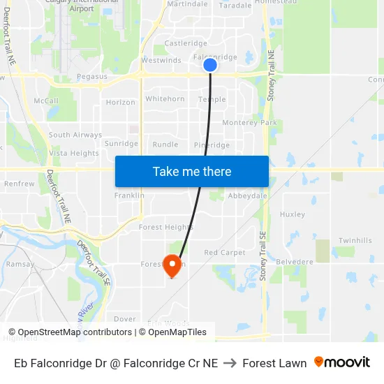 Eb Falconridge Dr @ Falconridge Cr NE to Forest Lawn map