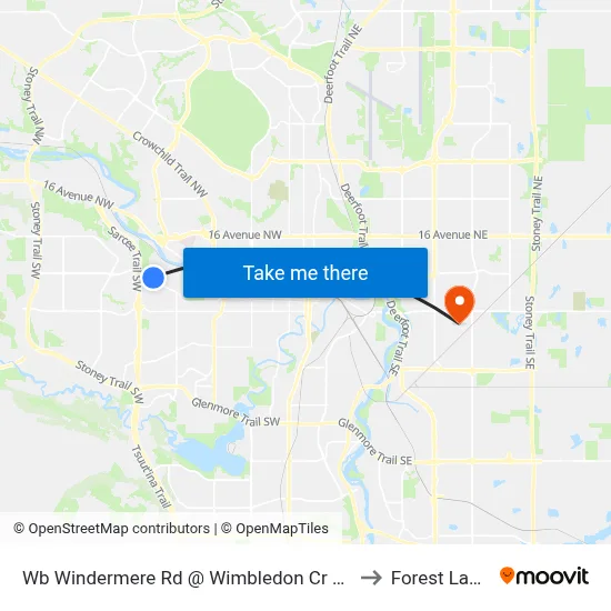 Wb Windermere Rd @ Wimbledon Cr SW to Forest Lawn map
