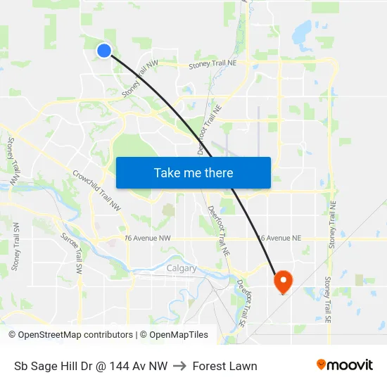 Sb Sage Hill Dr @ 144 Av NW to Forest Lawn map