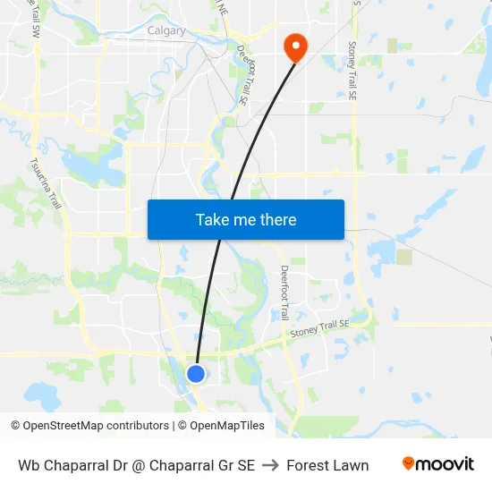 Wb Chaparral Dr @ Chaparral Gr SE to Forest Lawn map