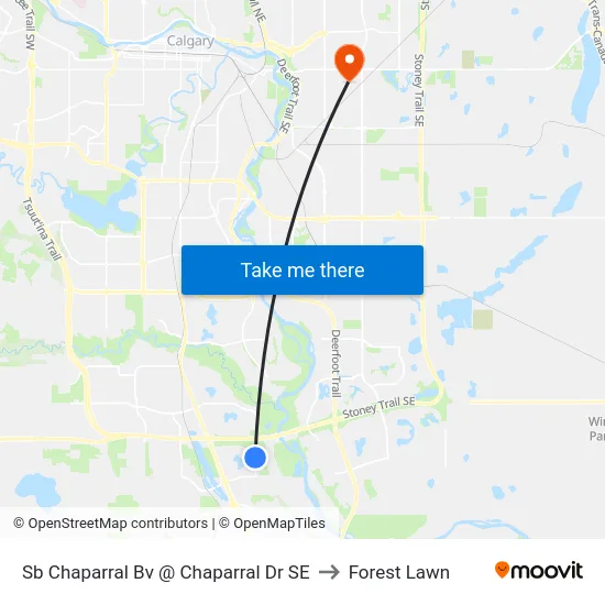 Sb Chaparral Bv @ Chaparral Dr SE to Forest Lawn map