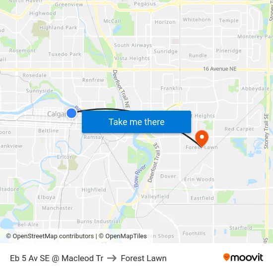Eb 5 Av SE @ Macleod Tr to Forest Lawn map