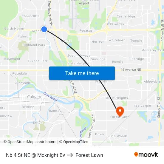 Nb 4 St NE @ Mcknight Bv to Forest Lawn map