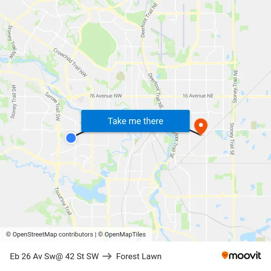 Eb 26 Av Sw@ 42 St SW to Forest Lawn map
