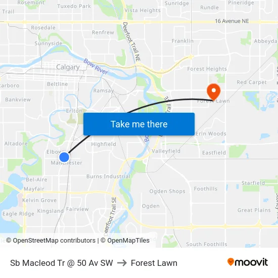 Sb Macleod Tr @ 50 Av SW to Forest Lawn map