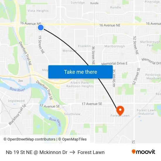 Nb 19 St NE @ Mckinnon Dr to Forest Lawn map