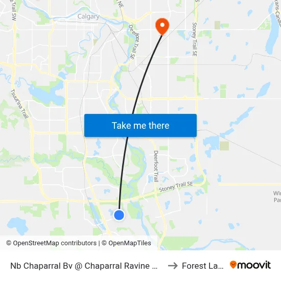 Nb Chaparral Bv @ Chaparral Ravine Wy SE to Forest Lawn map