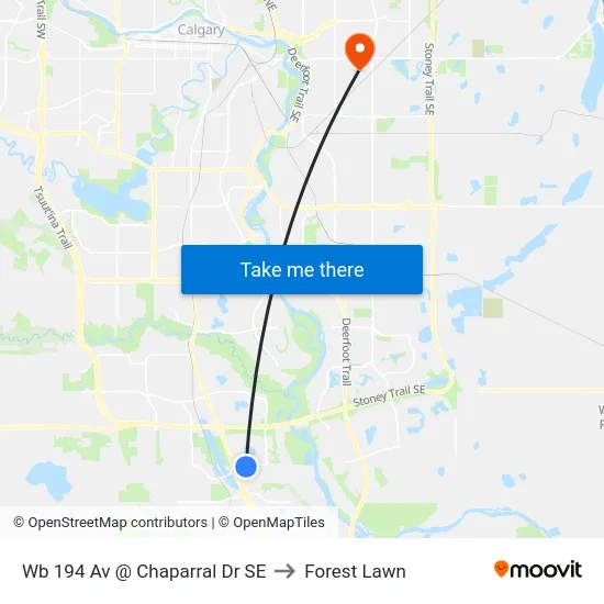Wb 194 Av @ Chaparral Dr SE to Forest Lawn map