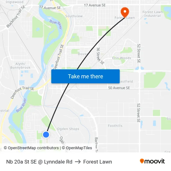 Nb 20a St SE @ Lynndale Rd to Forest Lawn map